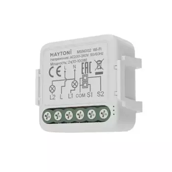 Wi-Fi выключатель двухканальный (без нуля) Maytoni Technical Smart home MSN002