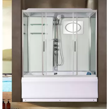 Душевой бокс WeltWasser WW500 Emmer 170х85 10000004660 профиль хром, стекло прозрачное