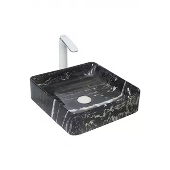 Раковина накладная Weltwasser Elbach 40х40 10000004546 черный, белый под мрамор
