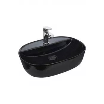 Раковина накладная Weltwasser Elbach 50.5х38.5 10000004548 черный золото, под мрамор