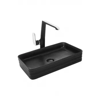 Раковина накладная Weltwasser Elbach 67.5х38 10000004557 черный матовый