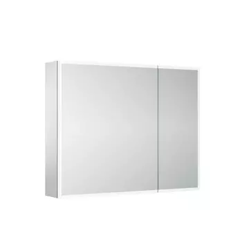 Зеркальный шкаф из алюминия для ванной комнаты Sancos Evoke 900x700х136 мм с LED подсветкой SC8090