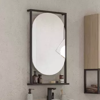 Зеркало AQUATON Лофт Фабрик 50 дуб эндгрейн, с полкой