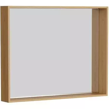 Зеркало Aqwella Basic 80х100 дуб золотой, с полкой