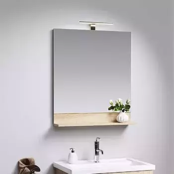 Зеркало Aqwella Foster 80 дуб сонома, с полкой