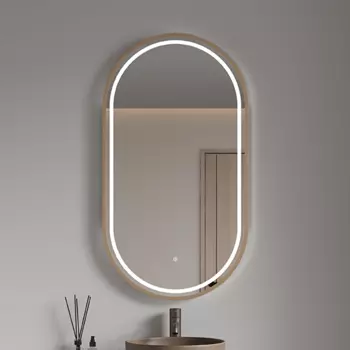 Зеркало Armadi Art 568 60 с подсветкой, диммером, с антизапотевателем, матовое золото