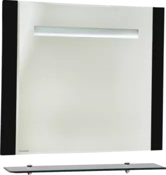 Зеркало Bellezza Берта 90 черное, с подсветкой и полкой