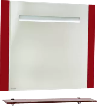 Зеркало Bellezza Берта 90 красное, с подсветкой и полкой
