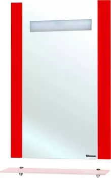Зеркало Bellezza Берта 60 красное, с полкой