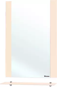 Зеркало Bellezza Рокко 70 бежевое, с полкой