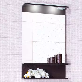 Зеркало Бриклаер Чили 55 венге, с подсветкой, с полкой