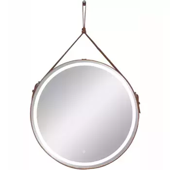 Зеркало CONTINENT Millenium 50х50 с подсветкой коричневый ремень