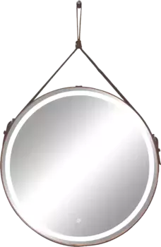 Зеркало CONTINENT Millenium 65х65 с подсветкой коричневый ремень