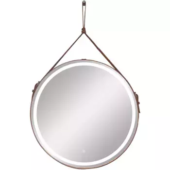 Зеркало CONTINENT Millenium 80х80 с подсветкой коричневый ремень