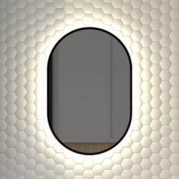 Зеркало Defesto Aura DF 2921 40x60, с нейтральной подсветкой, без выключателя, черное
