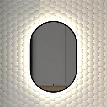 Зеркало Defesto Aura DF 2921R 40x60, с нейтральной подсветкой, инфракрасный выключатель, черное