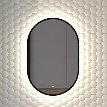 Зеркало Defesto Aura DF 2921S 40x60, с нейтральной подсветкой, сенсорный выключатель, черное