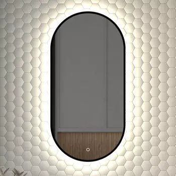 Зеркало Defesto Aura DF 2922S 40x80, с нейтральной подсветкой, сенсорный выключатель, черное