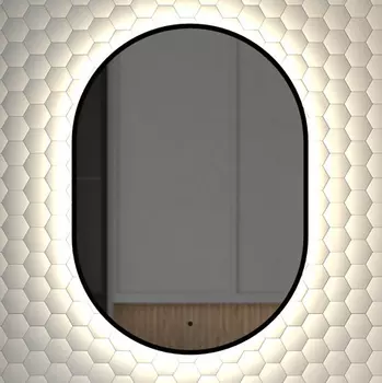 Зеркало Defesto Aura DF 2923R 50x70, с нейтральной подсветкой, инфракрасный выключатель, черное