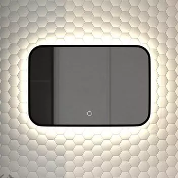 Зеркало Defesto Aura DF 2962SH 60x40, с нейтральной подсветкой, сенсорный выключатель, черное