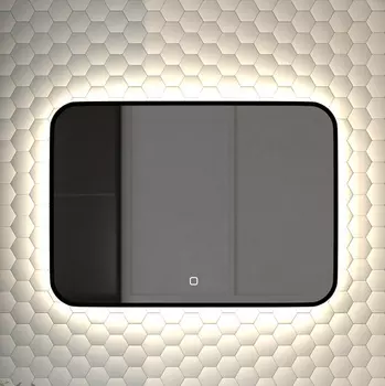 Зеркало Defesto Aura DF 2964SH 70x50, с нейтральной подсветкой, сенсорный выключатель, черное