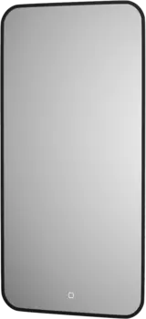 Зеркало Defesto Aura DF 2975S 50x100, с теплой подсветкой, сенсорный выключатель, черное