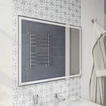 Зеркало DIWO Дмитров 80 с подсветкой светодиодной, прямоугольное, сенсорный светильник, настенное