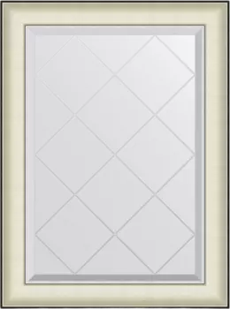 Зеркало Evoform Exclusive-G BY 4567 64х87 белая кожа с хромом, с гравировкой в багетной раме