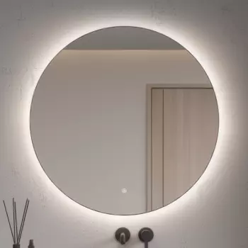 Зеркало круглое Armadi Art 80 с подсветкой, диммером, с антизапотевателем, матовое черное