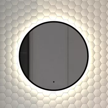 Зеркало круглое Defesto Aura DF 2982R 50x50, с нейтральной подсветкой, инфракрасный выключатель, черное