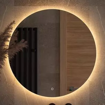 Зеркало круглое Defesto Opti DF 2854S 70 с LED-подсветкой, 3000К, сенсорный выключатель