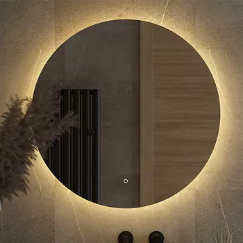 Зеркало круглое Defesto Opti DF 2855S 80 с LED-подсветкой, 3000К, сенсорный выключатель