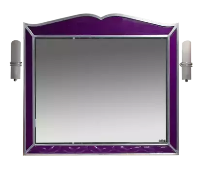 Зеркало Misty Анжелика 100 сиреневое сусальное серебро со светильниками
