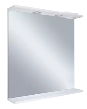 Зеркало Misty Енисей 105х72 белое с полкой и подсветкой