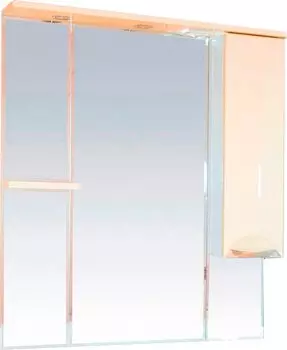 Зеркало-шкаф Misty Кристи 90 правый бежевый, с подсветкой
