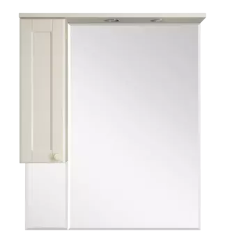 Зеркало-шкаф Misty Латте 85 левый бежевый с подсветкой