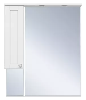 Зеркало Misty Латте 85 L c подсветкой, белая эмаль