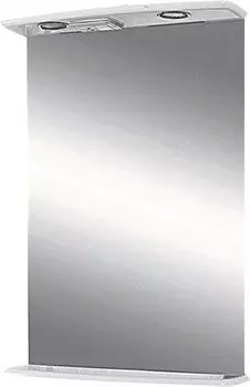 Зеркало с полкой Misty Магнолия 50 белое, с подсветкой