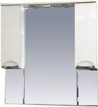 Зеркало-шкаф Misty Жасмин 105 с подсветкой, белая эмаль