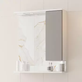 Зеркало Onika Марви 60 с подсветкой, правое, мокко