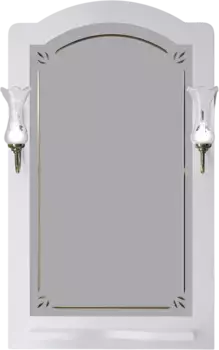 Зеркало Opadiris Лоренцо 60 с полкой и выключателем белый матовый (без светильников)