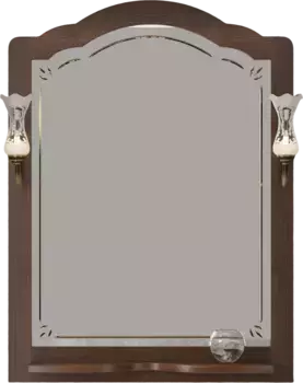 Зеркало Opadiris Лоренцо 80 с полкой и выключателем темное дерево (без светильников)