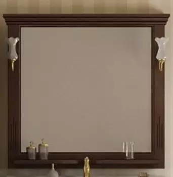 Зеркало с полкой Opadiris Риспекто 100 темное дерево