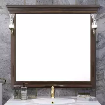 Зеркало Opadiris Риспекто 100 с полкой и выключателем темное дерево