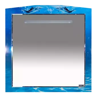 Зеркало с полкой Misty Дельфин 90 рисунок с подсветкой