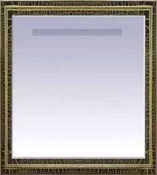 Зеркало с полкой Misty Fresko 75 черная патина, краколет