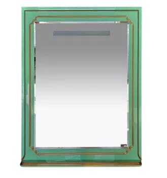 Зеркало с полкой Misty Praga 75 салатовое с патиной