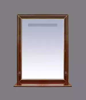 Зеркало с полкой Misty Vena 75 бордовое патина