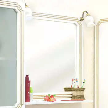 Зеркало Sanflor Каир 75 белое, золотая патина