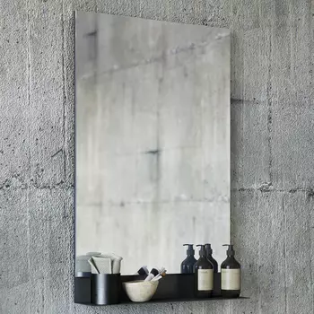 Зеркало с полкой Sanflor Тайлер 50 черное матовое